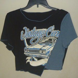ROMWE Large Aesthetic Retro Crop Top Vintage car